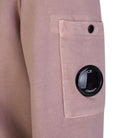 C.P. Company CMSS008A Brushed Emerized Diagonal Fleece Sweatshirt - 506 Pink - Escape Menswear