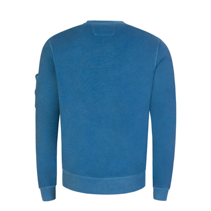 C.P. Company CMSS008A Brushed Emerized Diagonal Fleece Sweatshirt - 843 Infinity Blue - Escape Menswear