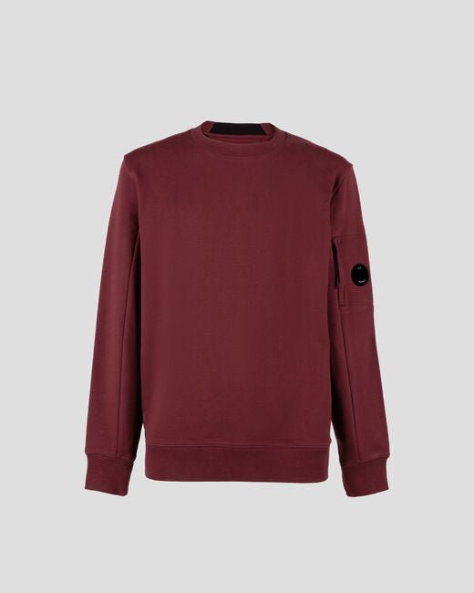 C.P. Company CMSS022A Diagonal Raised Fleece Sweatshirt - 589 Port Royal Red - Escape Menswear