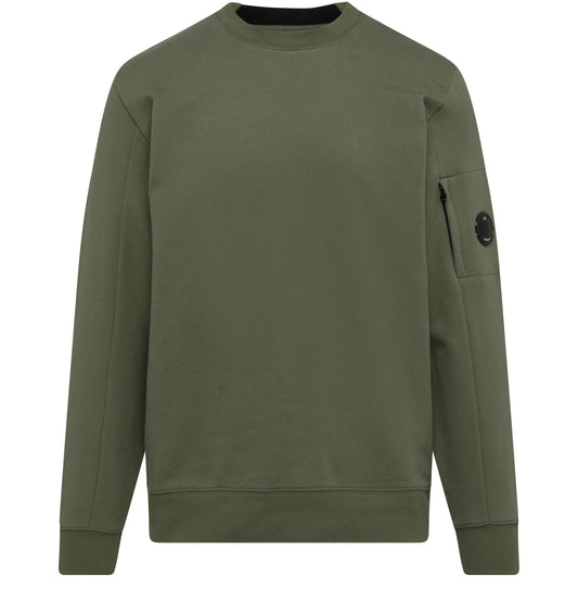 C.P. Company CMSS022A Diagonal Raised Fleece Sweatshirt - 669 Thyme Green - Escape Menswear