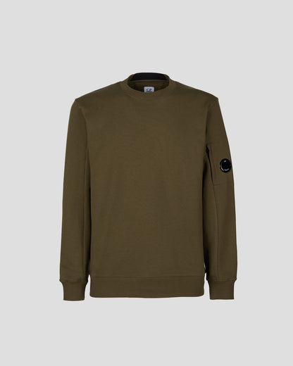 C.P. Company CMSS022A Diagonal Raised Fleece Sweatshirt - 683 Ivy Green - Escape Menswear