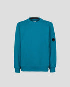 C.P. Company CMSS022A Diagonal Raised Fleece Sweatshirt - 861 Spruce Blue - Escape Menswear