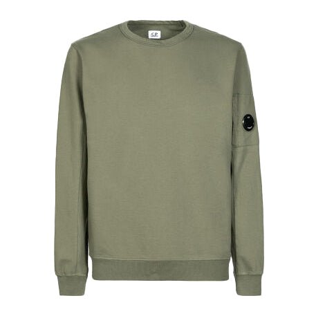 C.P. Company CMSS032A Light Fleece Sweatshirt - 322 Army Green - Escape Menswear