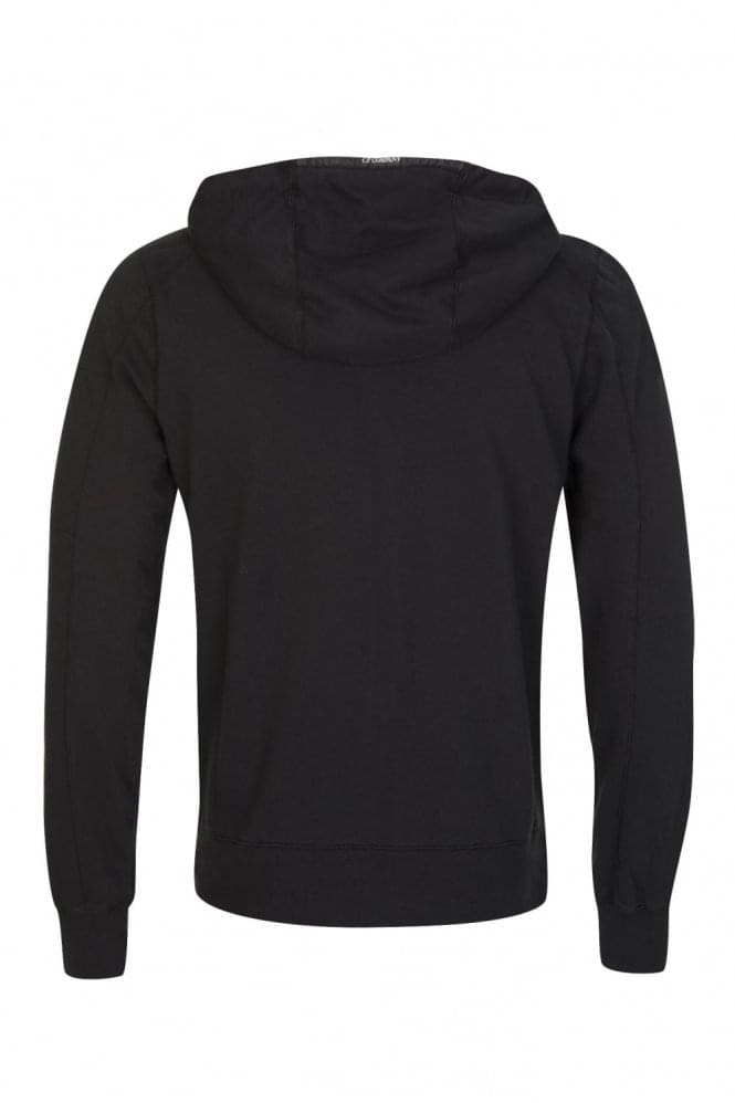 C.P. Company CMSS044A Light Fleece Zip Hoodie - 999 Black - Escape Menswear