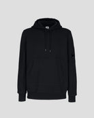 C.P. Company CMSS056A Diagonal Raised Fleece Hoodie - 999 Black - Escape Menswear