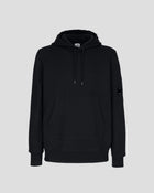 C.P. Company CMSS056A Diagonal Raised Fleece Hoodie - 999 Black - Escape Menswear