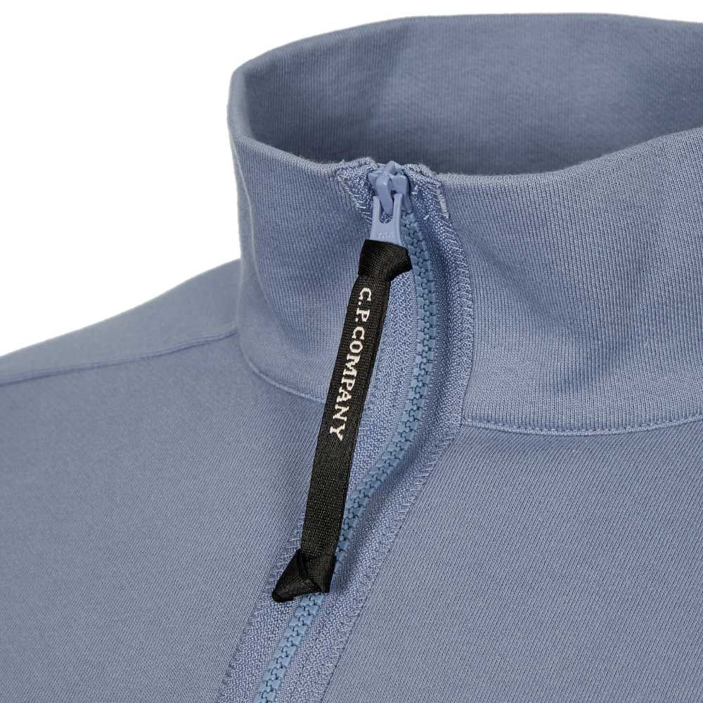 C.P. Company CMSS060A Polo Collar Diagonal Raised Fleece - 843 Infinity Blue - Escape Menswear