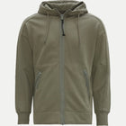 C.P. Company CMSS082A Diagonal Raised Fleece Zip Hoodie - 322 Army Green - Escape Menswear