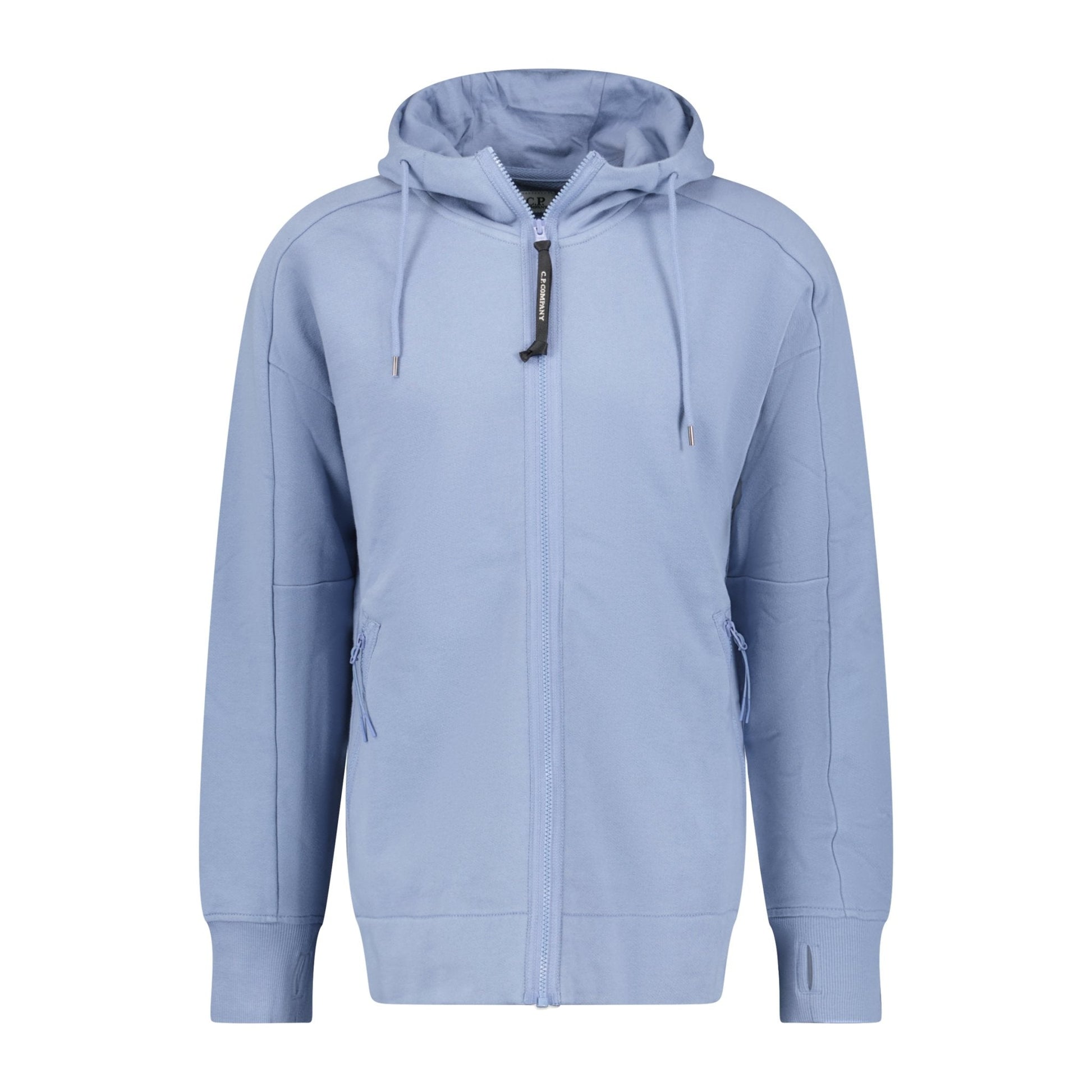 C.P. Company CMSS082A Diagonal Raised Fleece Zip Hoodie - 843 Infinity blue - Escape Menswear