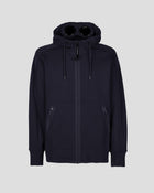 C.P. Company CMSS082A Diagonal Raised Fleece Zip Hoodie - 888 Navy - Escape Menswear