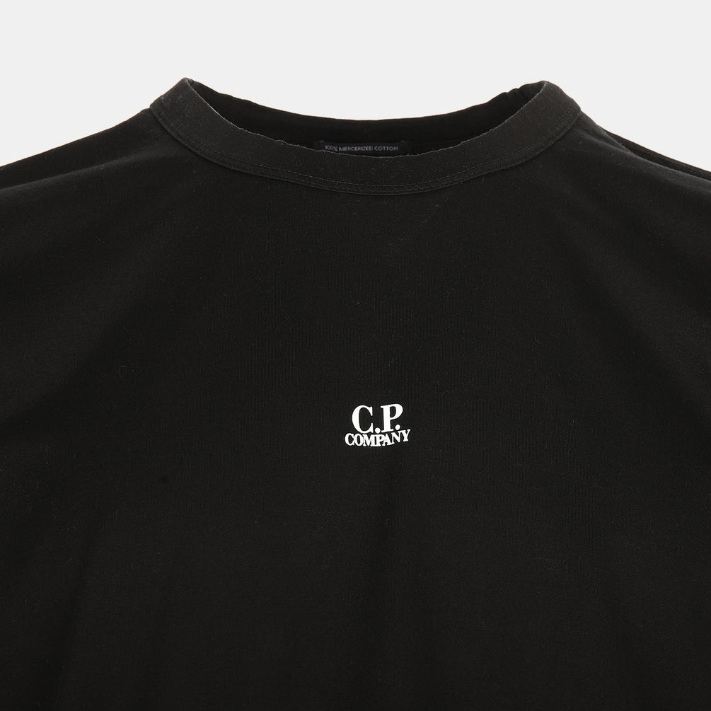 C.P. Company CMTS257A Logo Printed T-Shirt - 999 Black - Escape Menswear