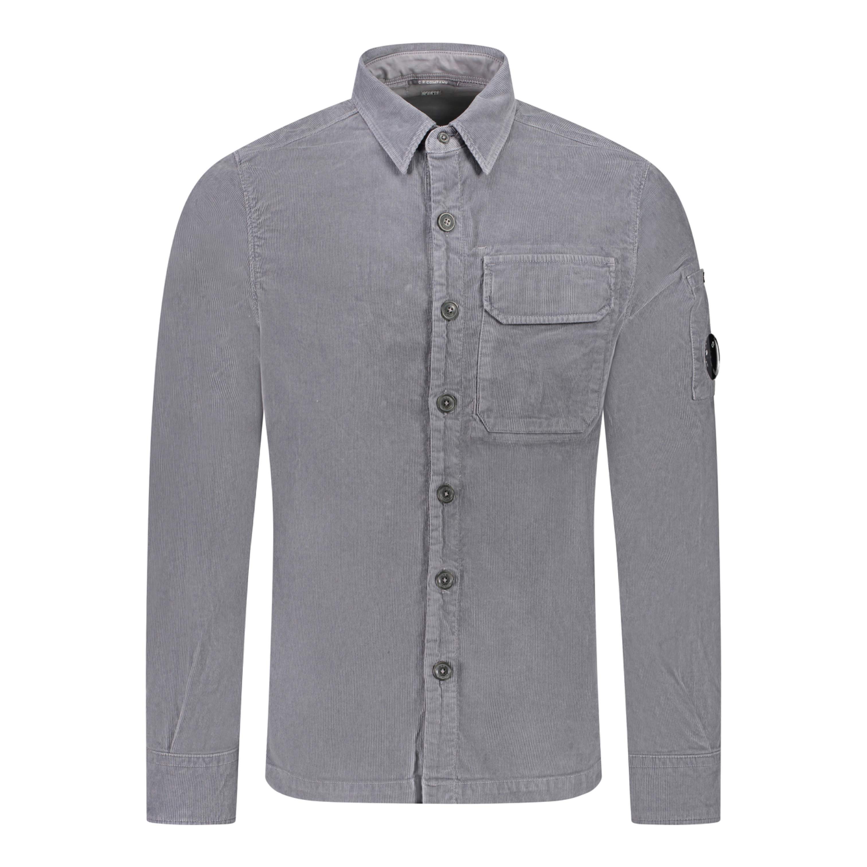 C.P. Company Cord Shirt - 960 Grey - Escape Menswear