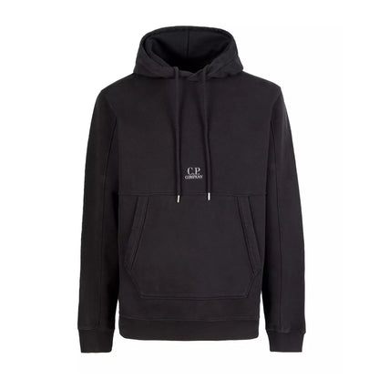 C.P. Company Emerized Diagonal Fleece Hoodie - 999 Black - Escape Menswear