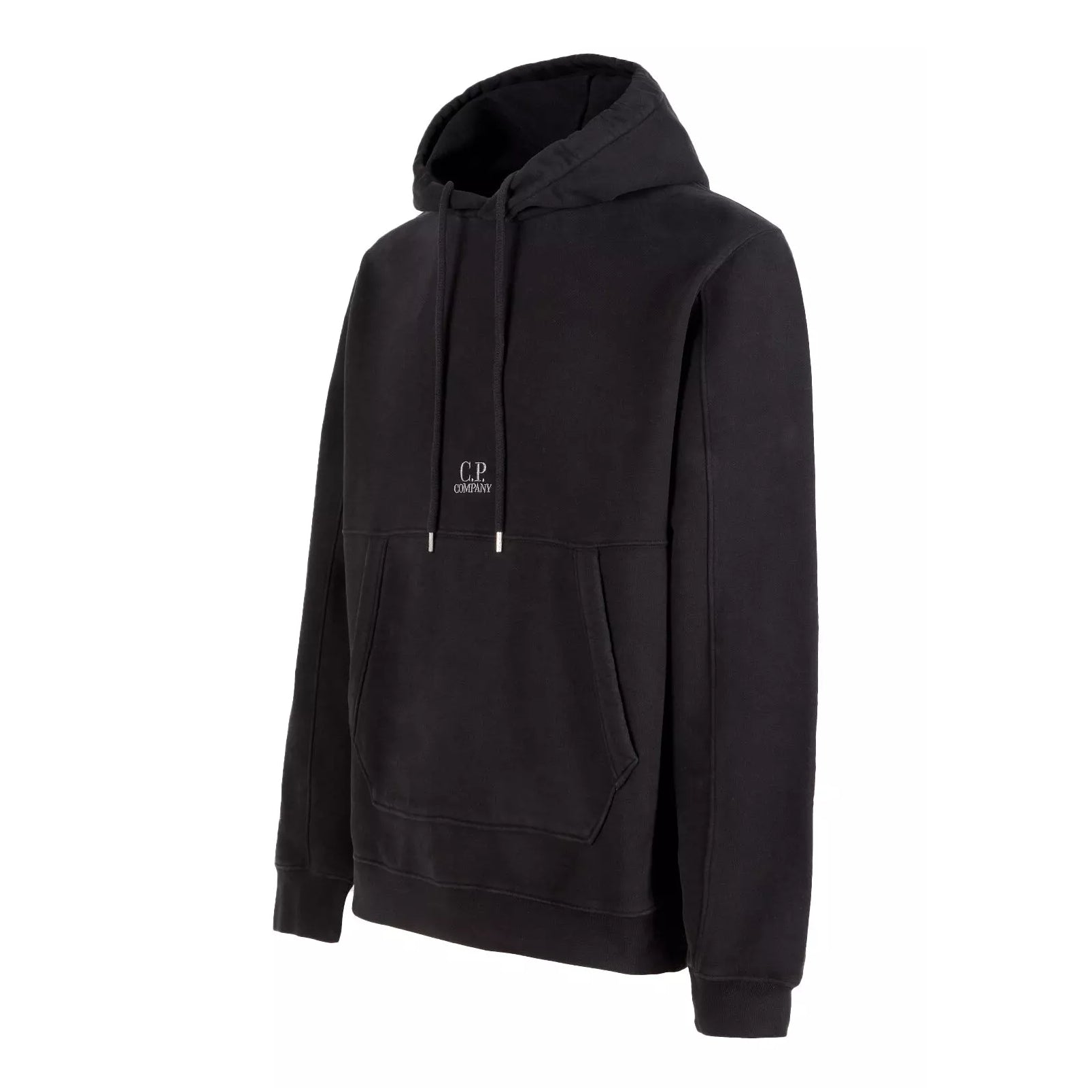 C.P. Company Emerized Diagonal Fleece Hoodie - 999 Black - Escape Menswear