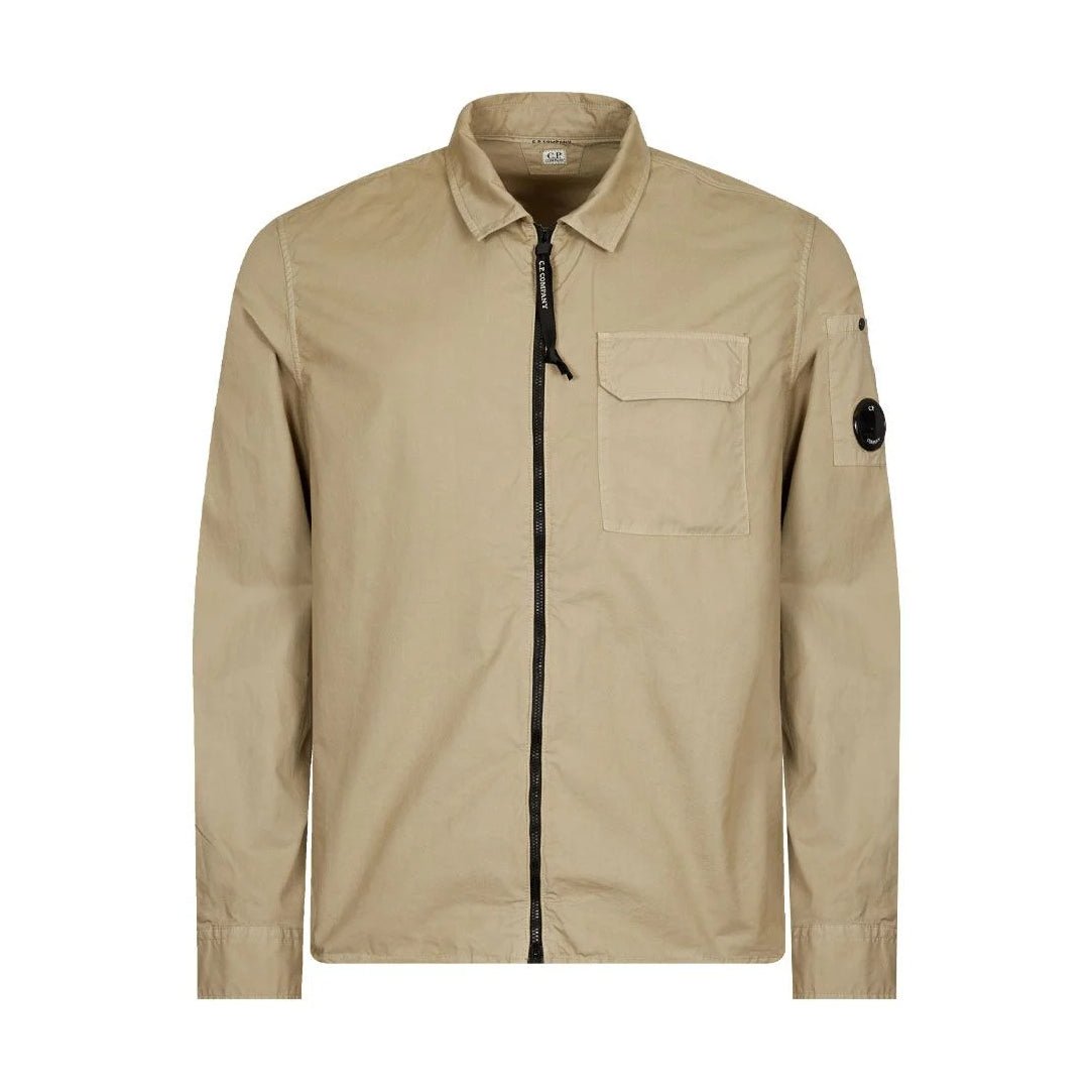 C.P. Company Gabardine Zipped Overshirt - 335 Silver Sage - Escape Menswear