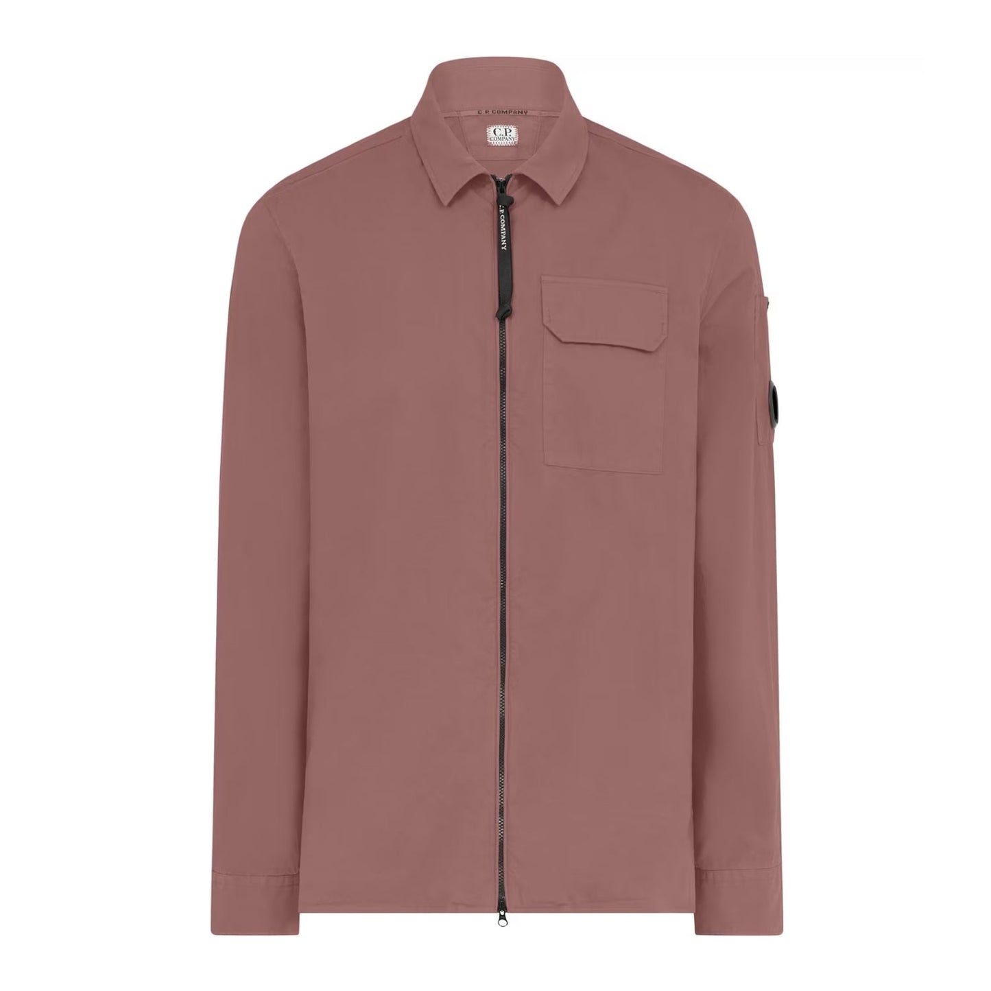 C.P. Company Gabardine Zipped Overshirt - 476 Cedar Wood Pink - Escape Menswear
