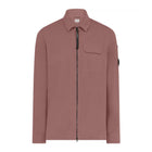 C.P. Company Gabardine Zipped Overshirt - 476 Cedar Wood Pink - Escape Menswear