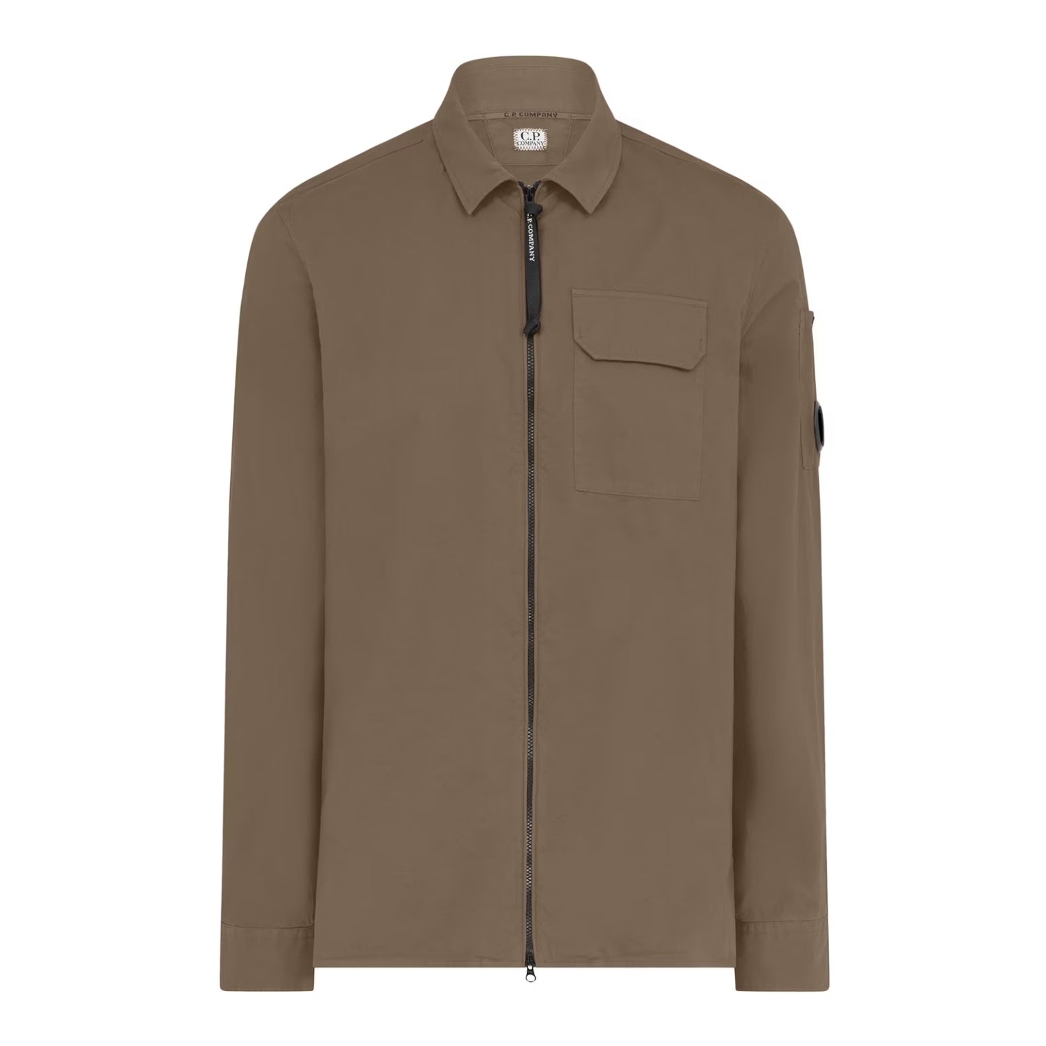 C.P. Company Gabardine Zipped Overshirt - 653 Butternut Brown - Escape Menswear