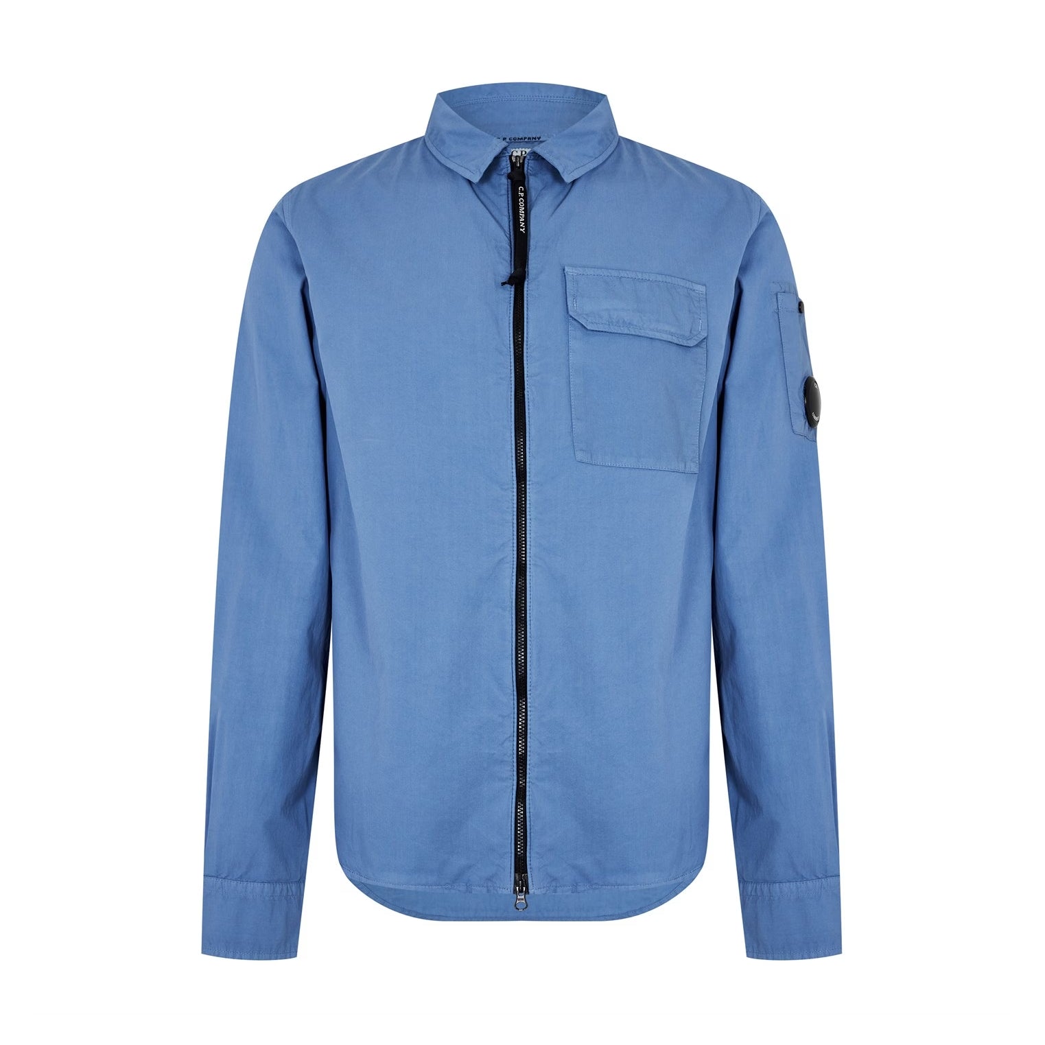 C.P. Company Gabardine Zipped Overshirt - 818 Riviera Blue - Escape Menswear