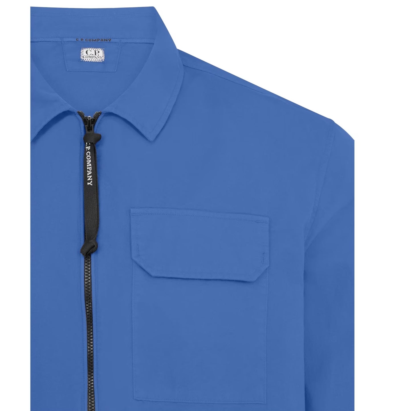 C.P. Company Gabardine Zipped Overshirt - 818 Riviera Blue - Escape Menswear