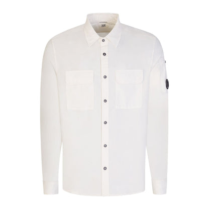 CP Company Gaberdine Long Sleeve Shirts - 103 White - Escape Menswear