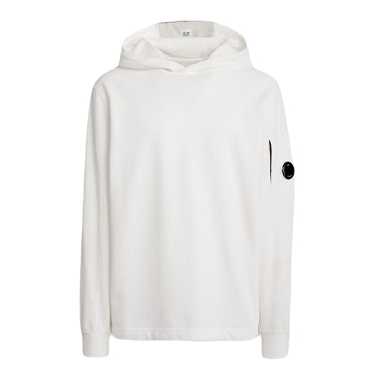 CP Company Light Fleece Hoodie - 103 White - Escape Menswear