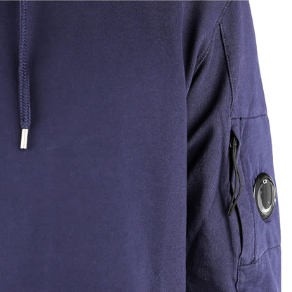 CP Company Light Fleece Hoodie - 868 Mdivl Blu - Escape Menswear