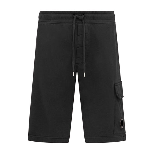 C.P. Company Light Fleece Jogging Shorts - 999 Black - Escape Menswear