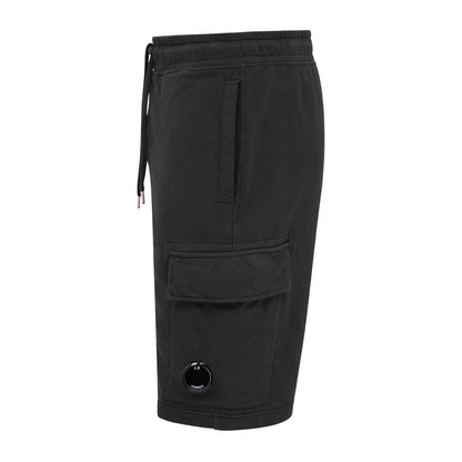 C.P. Company Light Fleece Jogging Shorts - 999 Black - Escape Menswear