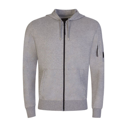 CP Company Light Fleece Zip Hoodie - M93 Grey Mel - Escape Menswear