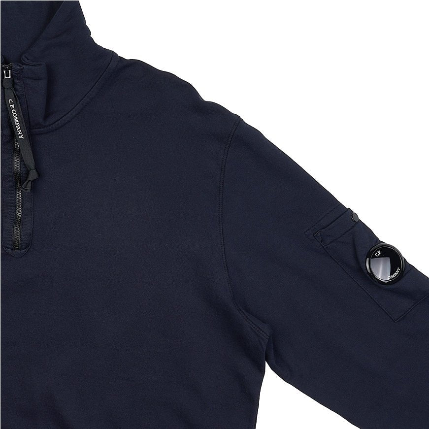 C.P. Company Light Fleece Zipped Sweatshirt - 888 Navy - Escape Menswear
