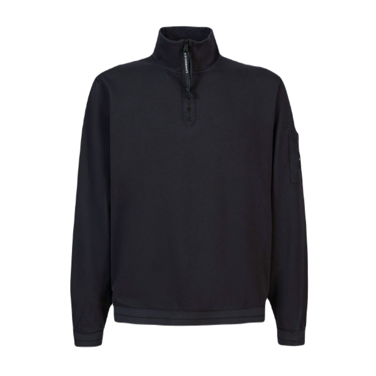 C.P. Company Light Fleece Zipped Sweatshirt - 999 Black - Escape Menswear