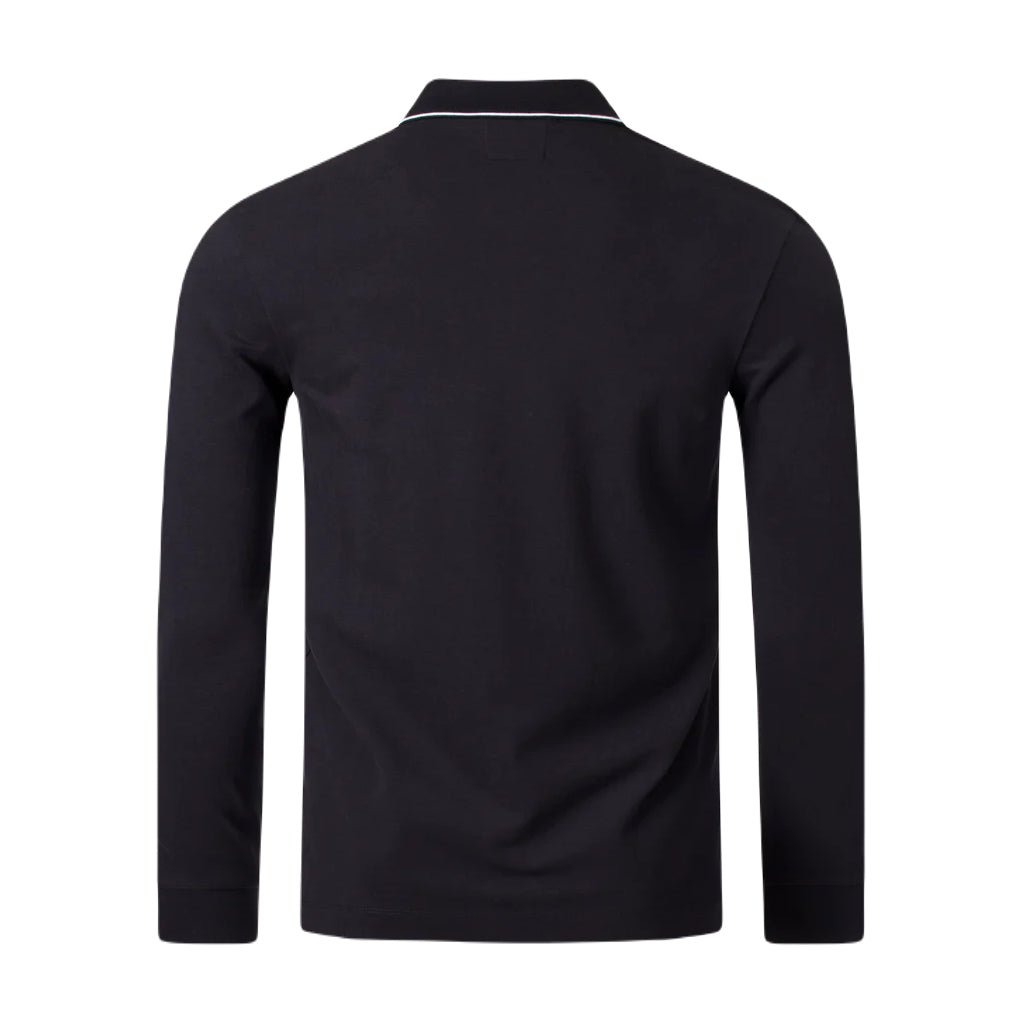 C.P. Company Long Sleeve Polo - 999 Black - Escape Menswear