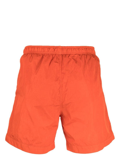 C.P. Company MBW005A Eco-Chrome R Logo Swim Shorts - 439 Orange - Escape Menswear