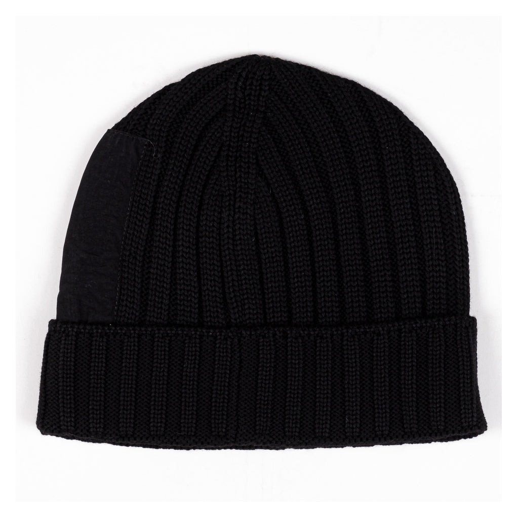 C.P. Company Merino Wool Beanie - 999 Black - Escape Menswear