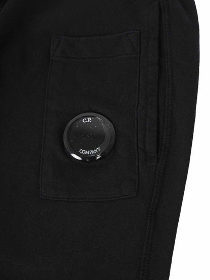 C.P. Company MSP132A Light Fleece Lens Jogging Bottoms - 999 Black - Escape Menswear