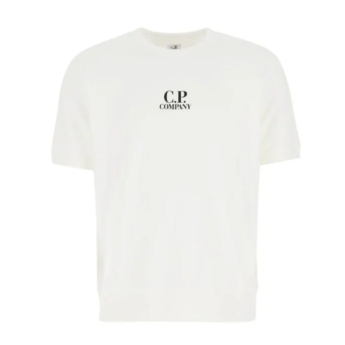 C.P. Company MSS183A Light Fleece T-Shirt - 103 White - Escape Menswear