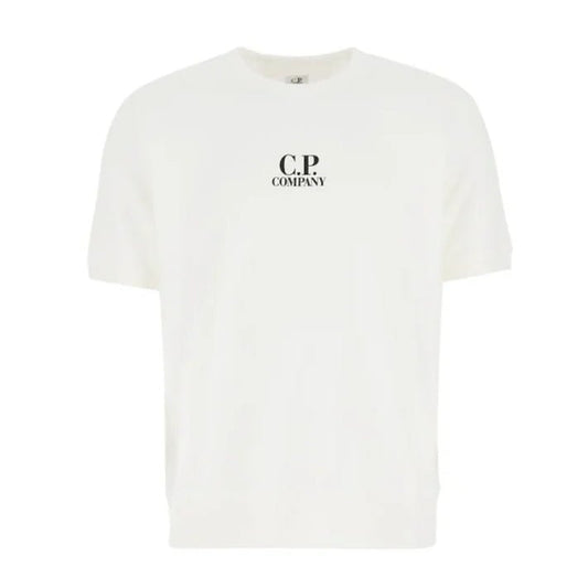 C.P. Company MSS183A Light Fleece T-Shirt - 103 White - Escape Menswear