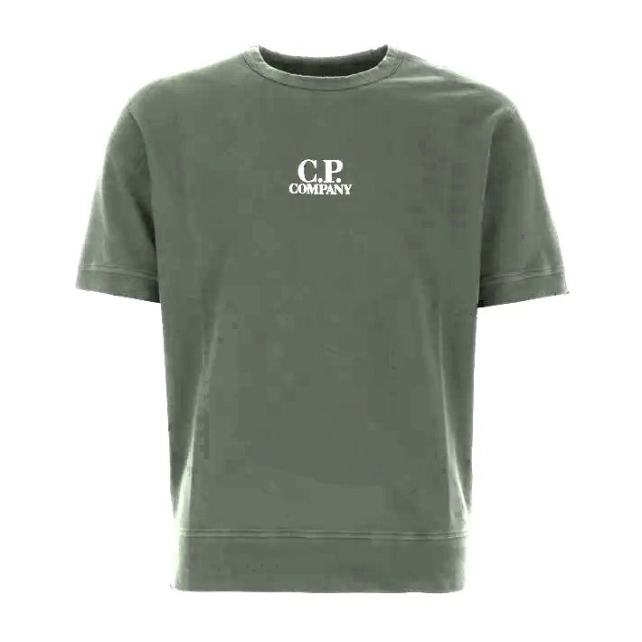 C.P. Company MSS183A Light Fleece T-Shirt - 648 Brnz Grn - Escape Menswear