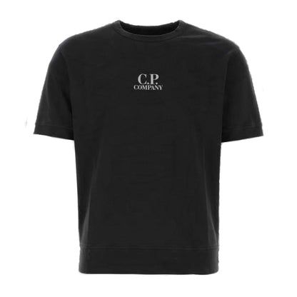 C.P. Company MSS183A Light Fleece T-Shirt - 999 Black - Escape Menswear