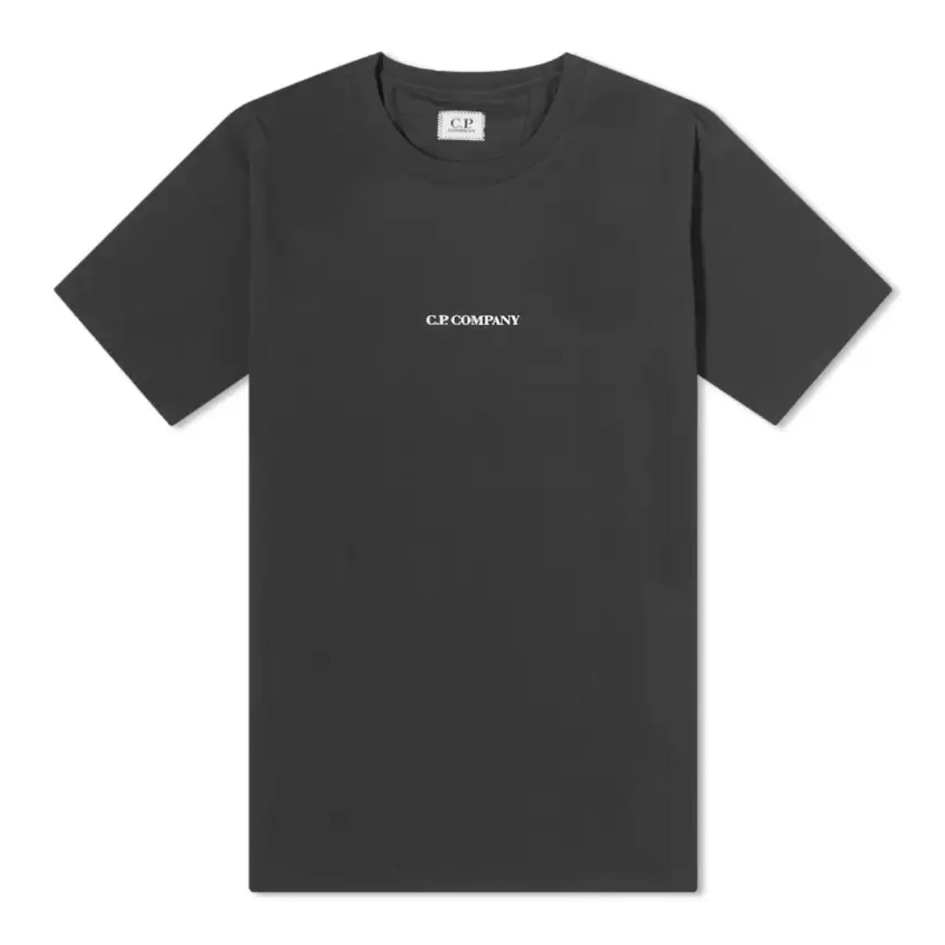 CP Company MTS048A Logo T-Shirt - 999 Black - Escape Menswear