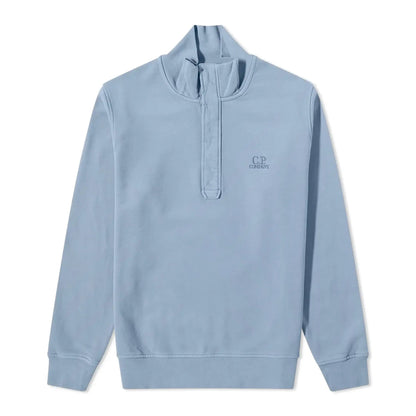 CP Company Quarter Button Sweatshirt - 843 Infin Blu - Escape Menswear
