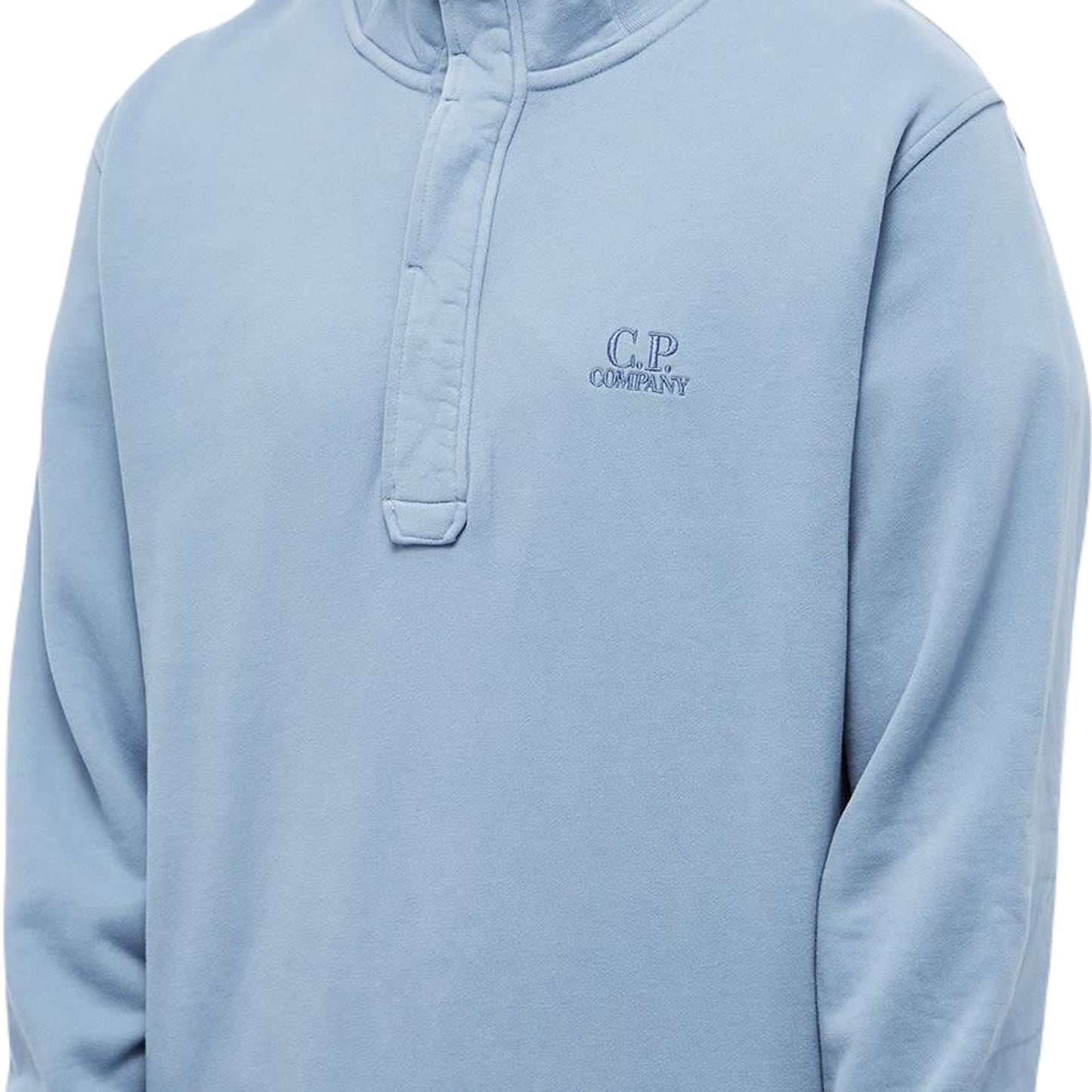 CP Company Quarter Button Sweatshirt - 843 Infin Blu - Escape Menswear