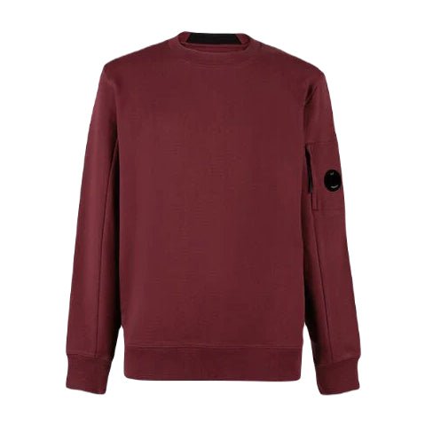 C.P. Company Raised Fleece Lens Sweatshirt - 589 Royal Red - Escape Menswear