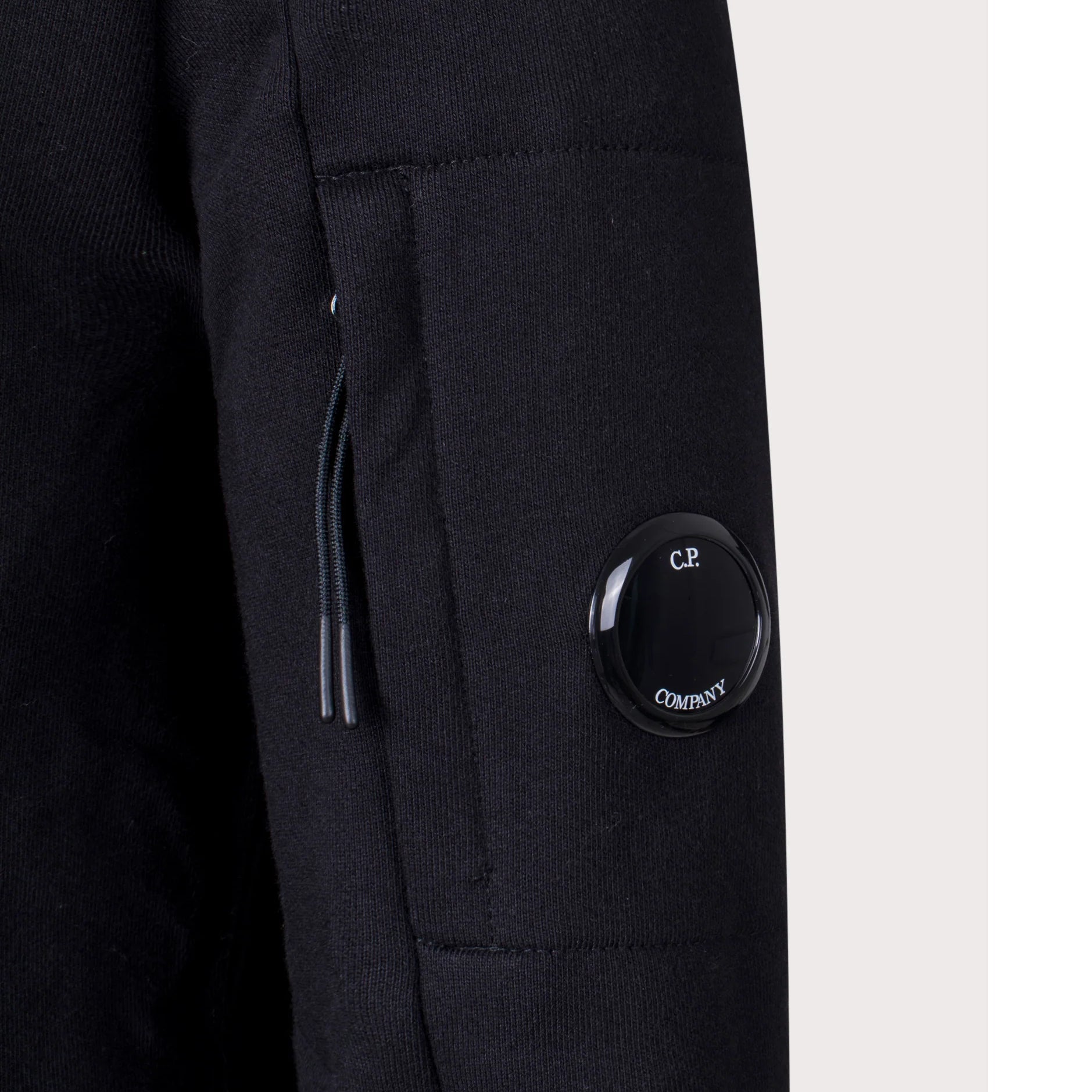 C.P. Company Raised Fleece Lens Sweatshirt - 999 Black - Escape Menswear