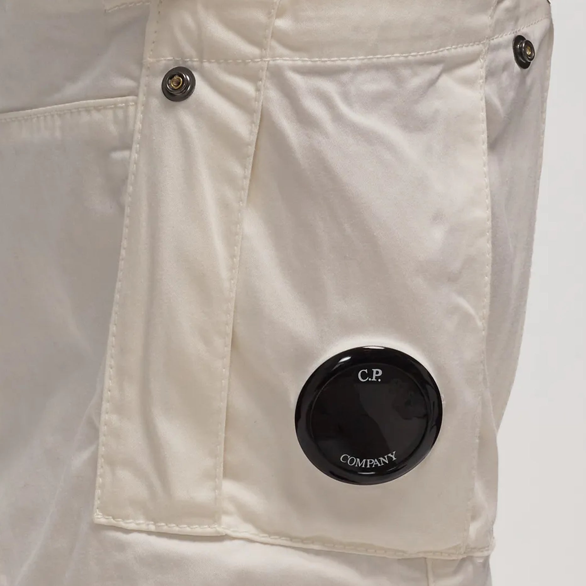 C.P. Company Regular Fit Stretch Sateen Cargo Shorts - 999 Black - Escape Menswear