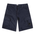 C.P. Company Regular Fit Stretch Sateen Cargo Shorts - 999 Black - Escape Menswear