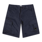 C.P. Company Regular Fit Stretch Sateen Cargo Shorts - 999 Black - Escape Menswear