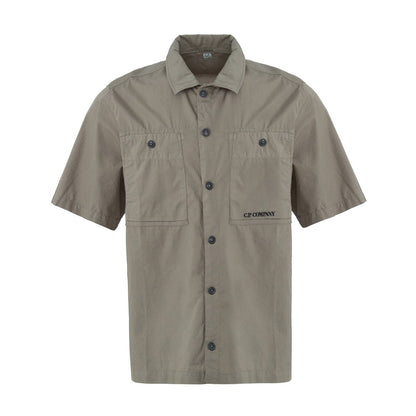 CP Company Ripstop Short Sleeve Shirt - 322 Beige - Escape Menswear