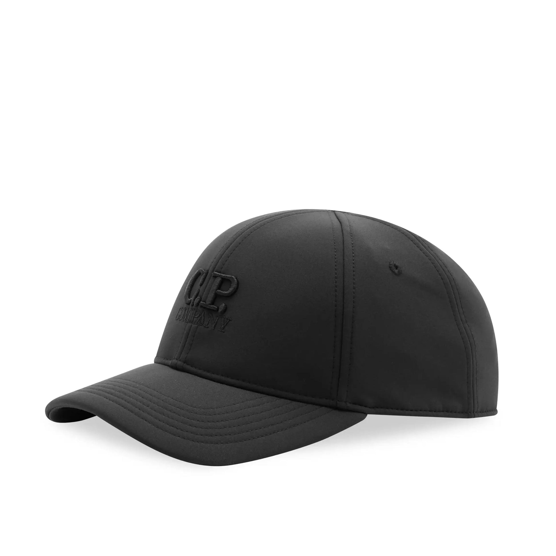 C.P. Company Shell-R Logo Cap - 999 Black - Escape Menswear